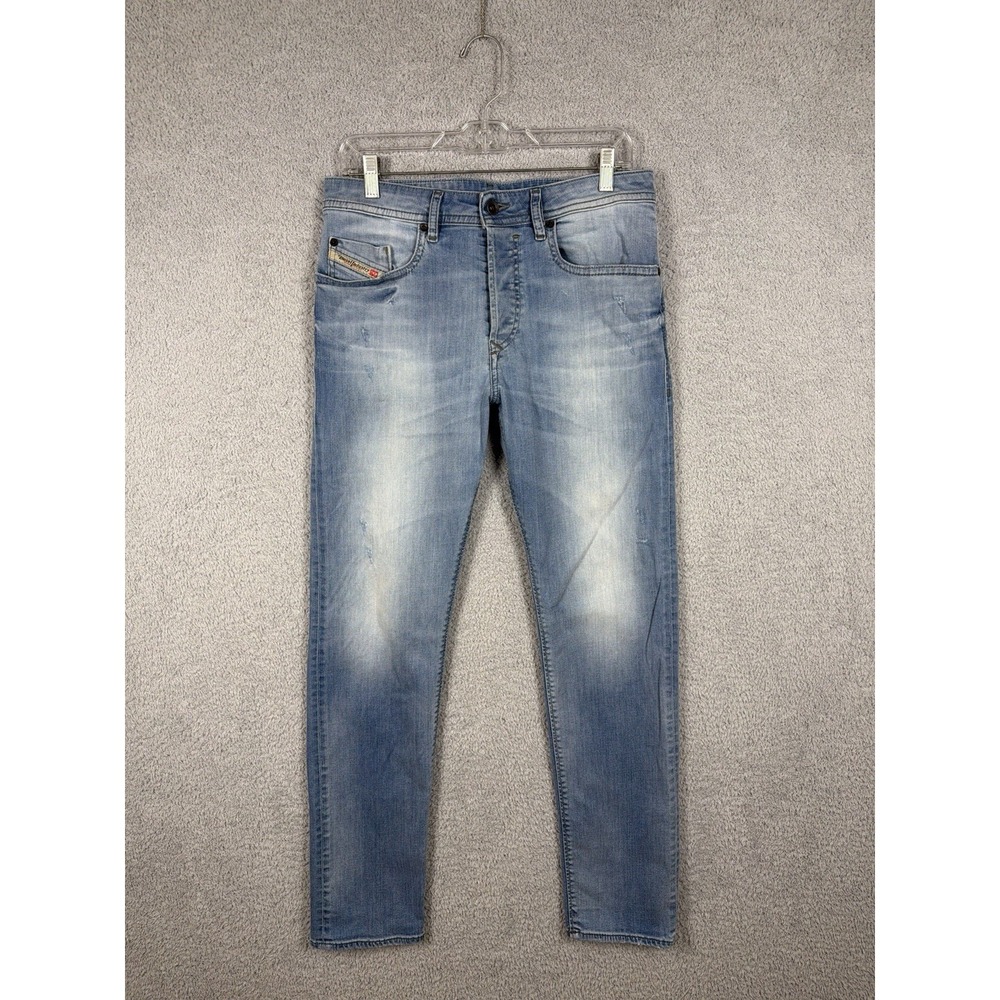 Diesel Buster Jeans Men Size 32x32 Blue Regular Slim Tapered Light Wash
